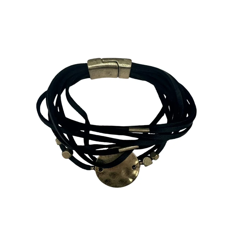 Rose gold bracelets with sleek minimalist designs -Bracelet Cuff By Clothes Mentor In Black & Gold