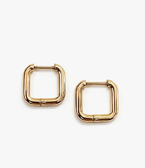 Drop Earrings for Wellness Routine -Beljoy Enid Square Huggie Earrings