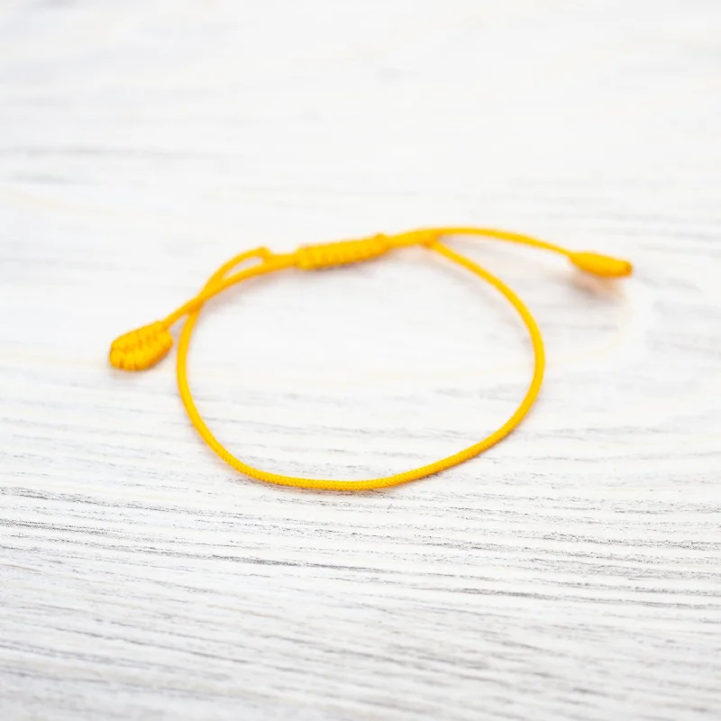 Stackable bangles with colorful enamel finishes -Yellow String Bracelet