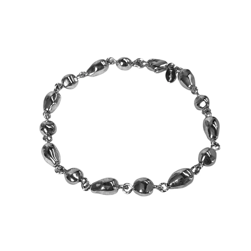 Bracelets with black diamond for bold edge -Bracelet Other In Silver