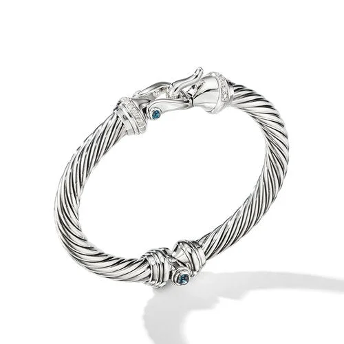 Leather bracelets with adjustable clasp for comfort -David Yurman  Bracelet in Sterling Silver