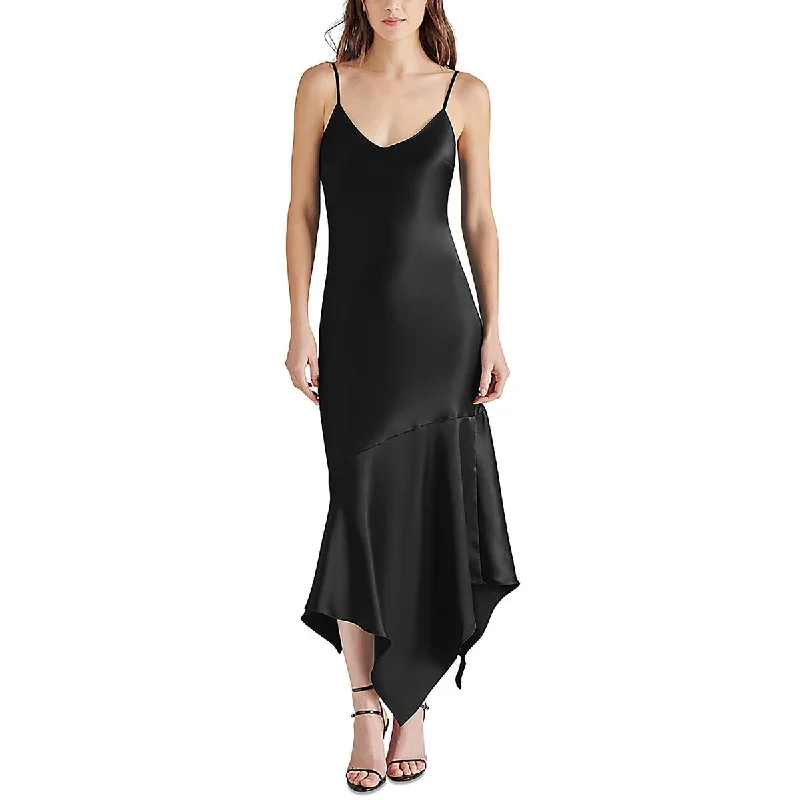 Evening Dresses for Formal Events -Steve Madden Womens Lucille Satin Maxi Evening Dress