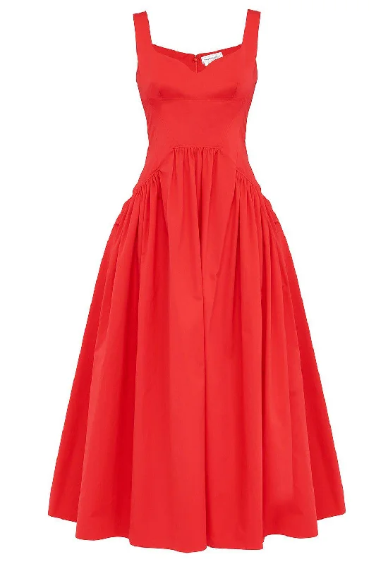 Polyester Dresses for Durable -Sweetheart Midi Dress