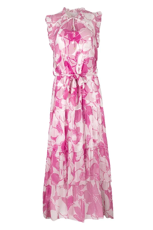 Embroidered Dresses for Detailed -Christian Dress - Pink Floral