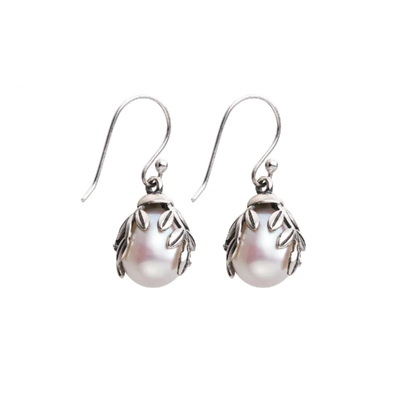 Drop Earrings for Birthday Celebration -Freshwater Pearl Drop Earrings in Sterling Silver Jewelry Accessories Gift for Women