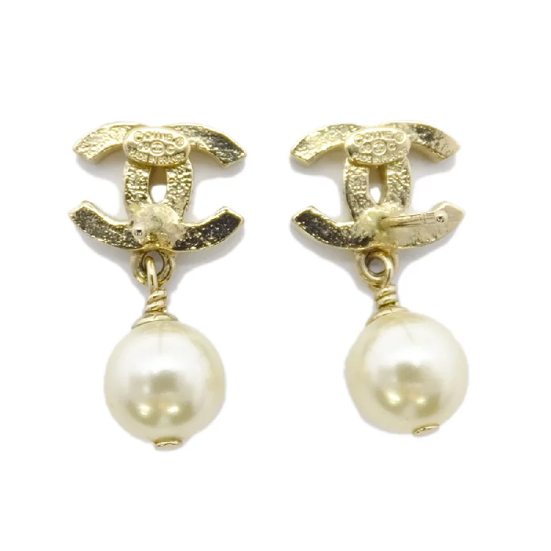 Hippie Drop Earrings with Beads -Chanel Earrings CC Pearl Coco 08C 1 vs G Color Vintage Accessories Fashion  Small Earrings