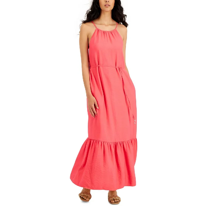 Shift Dresses for Simple Look -INC Womens Woven Halter Maxi Dress