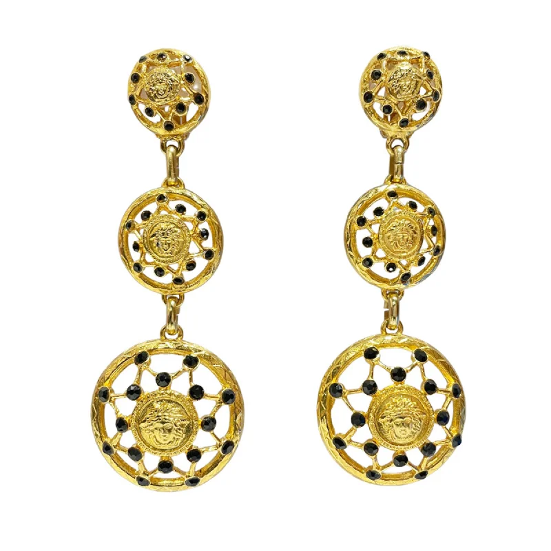 Drop Earrings with Hammered Finish -Versace Clip Earrings (Pre-Owned)