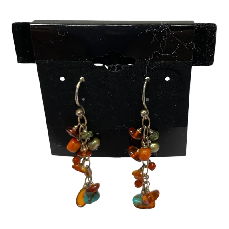 Drop Earrings for Shopping Trip -Earrings Dangle/Drop By Barse In Blue & Orange