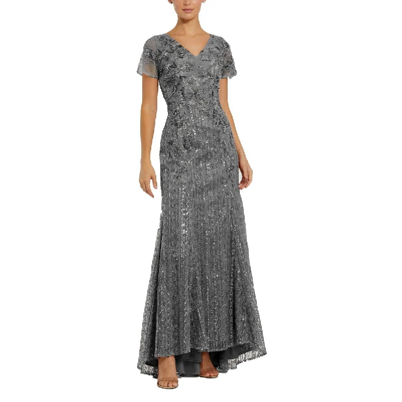 African Dresses with Culture -Mac Duggal Womens Metallic Embellished Evening Dress