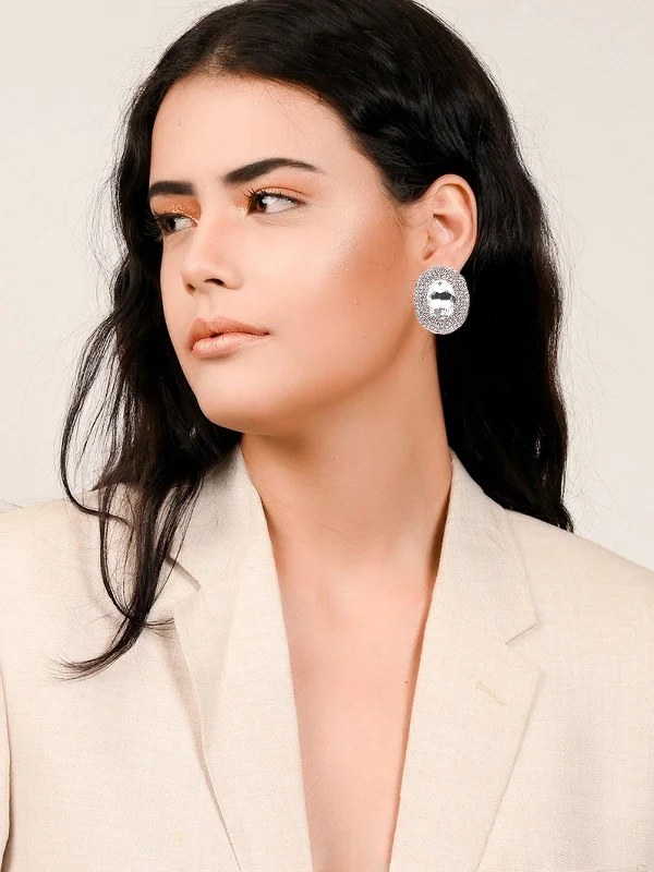 Lightweight Drop Earrings for All Day -Odette Women Silver Metal Earrings