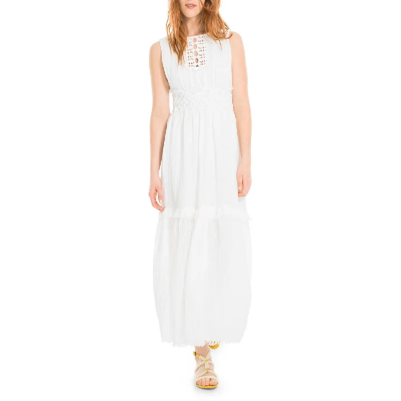 Celtic Dresses with Knotwork -Max Studio Womens Linen Cut-Out Maxi Dress