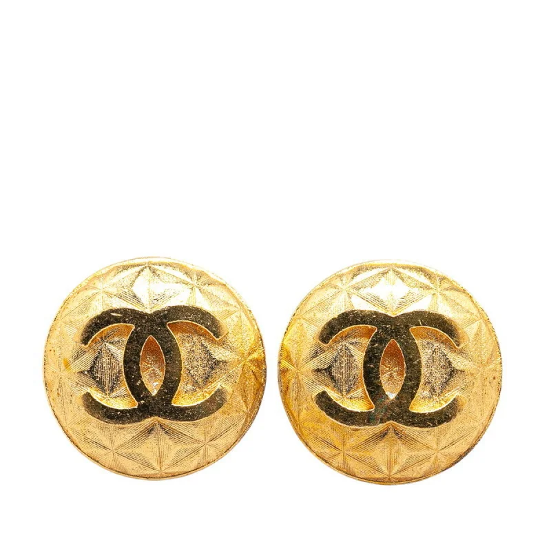 Drop Earrings with Keyhole Designs -Chanel   Plating Clip Earrings (Pre-Owned)