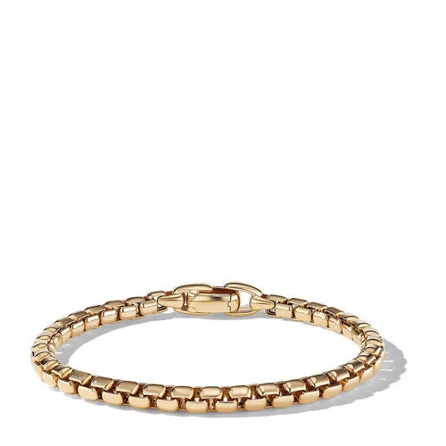 Bangles with personalized initial charm engravings -David Yurman The Chain Collection Bracelet in 18-Karat Yellow Gold