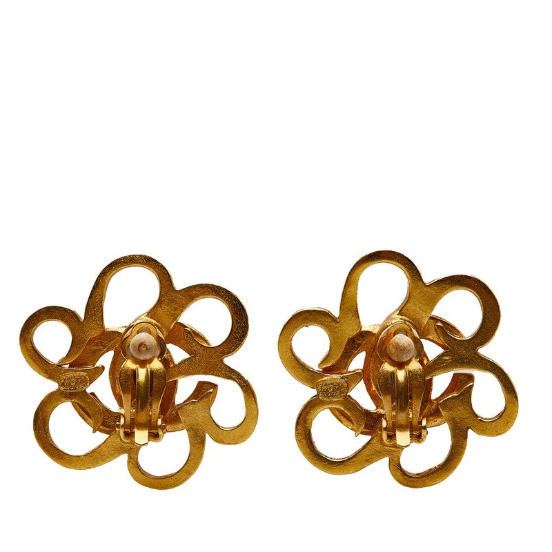 Lead Free Drop Earrings for Health -Chanel Flowers Cocomark Earrings Gold  Ladies Chanel