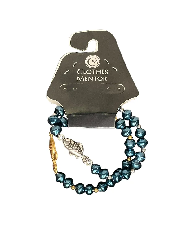 Bangles with bold onyx stones for contrast -Bracelet Beaded By Alex And Ani, Size: 02 Piece Set