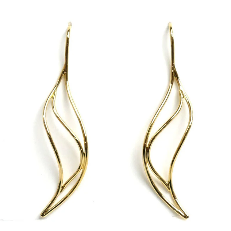 Drop Earrings with Leaf Motifs -Tiffany yellow  (18K) Drop Earrings (Pre-Owned)