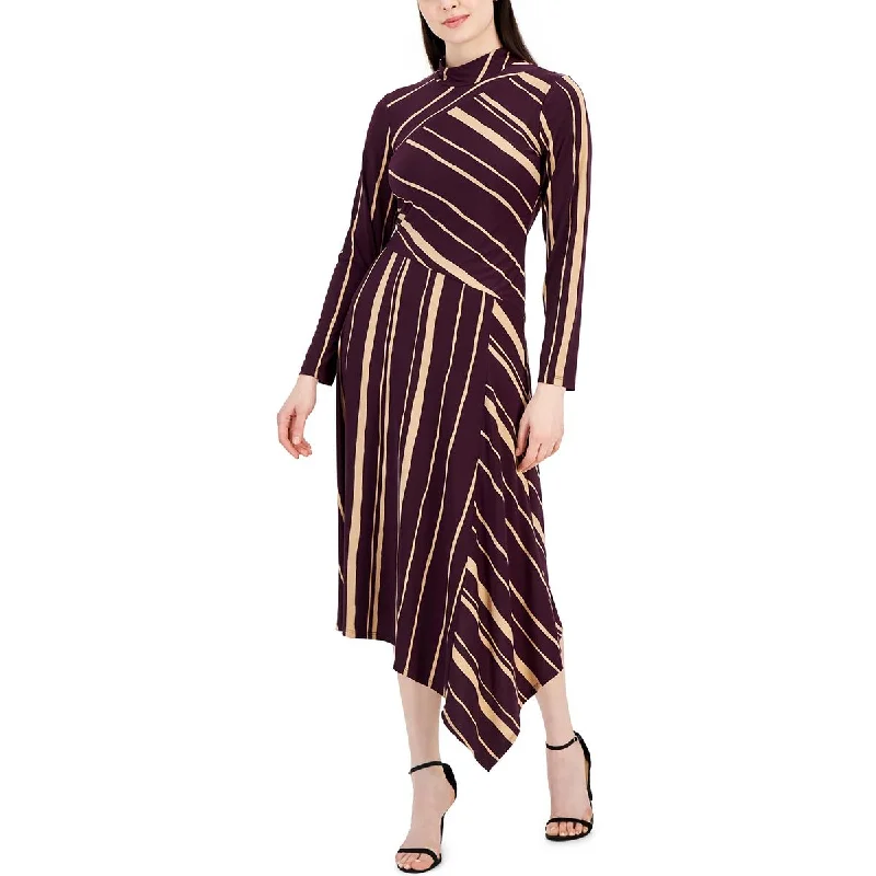 Vintage Dresses for Nostalgia -Taylor Womens Jersey Striped Midi Dress