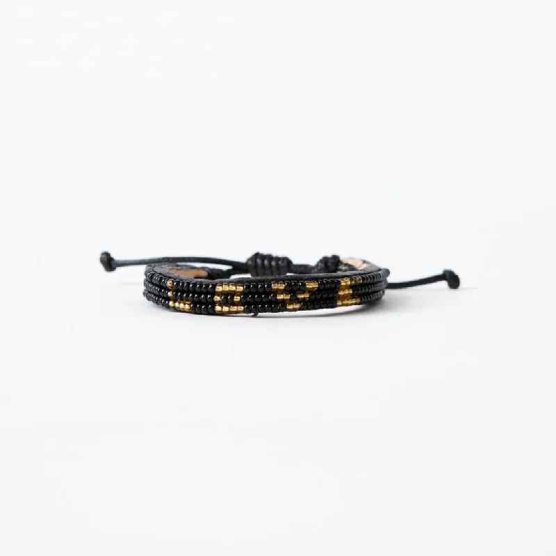 Bangles with pave-set diamonds for dazzle -Skinny LOVE Bracelet - Black/Gold