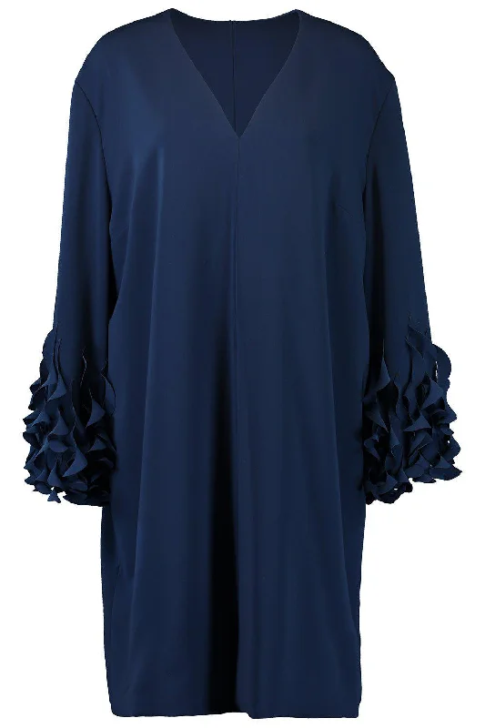 Green Dresses for Nature -Three Quarter Sleeve Arak Dress - Classic Navy