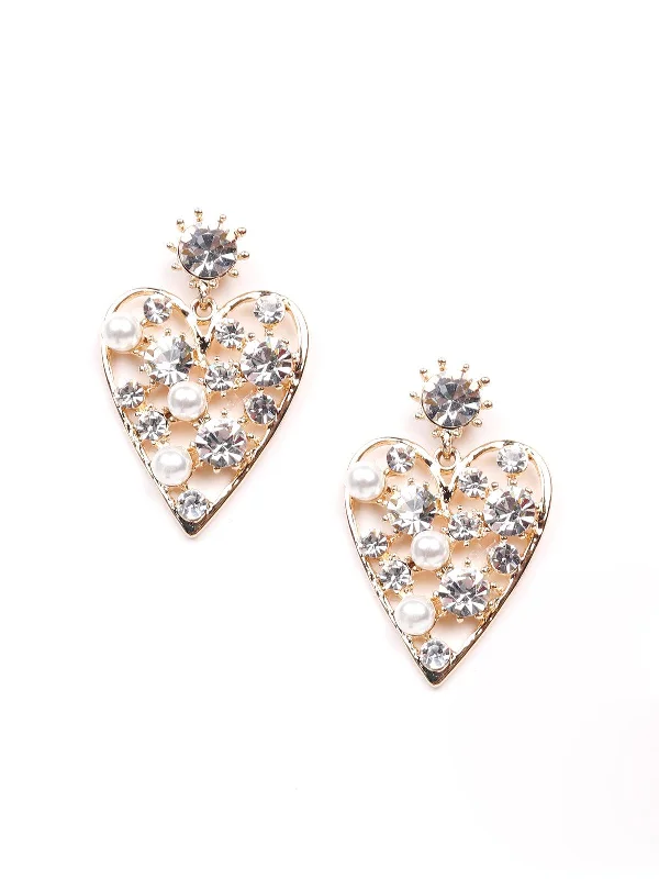 Diamond Drop Earrings for Luxury -Odette Women White Metal Earrings