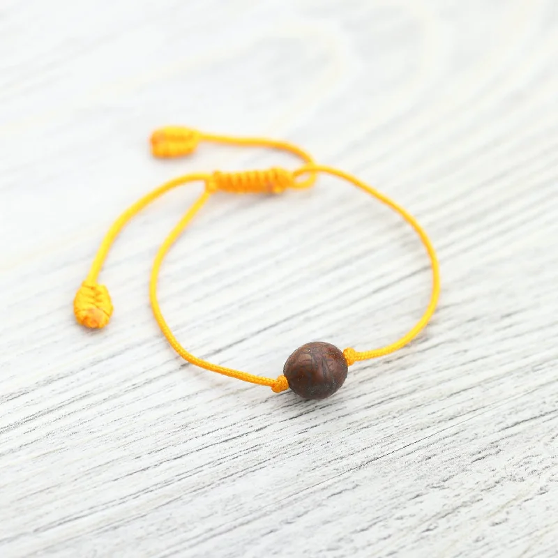 Thin bangles perfect for layering multiple styles -Yellow Buddhist Bodhi Bracelet