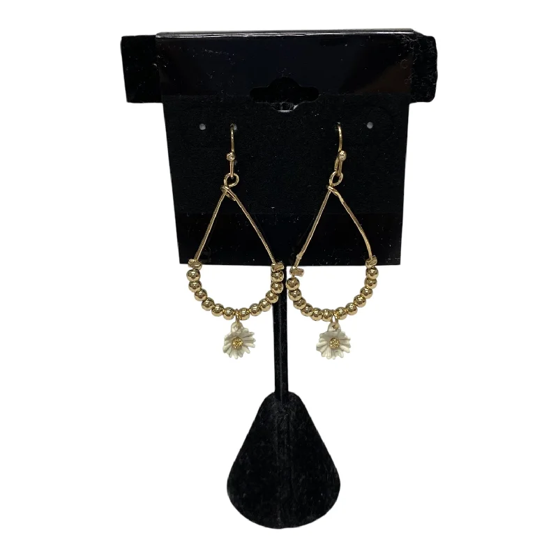 Drop Earrings for School Uniform -Earrings Dangle/Drop In Gold & White