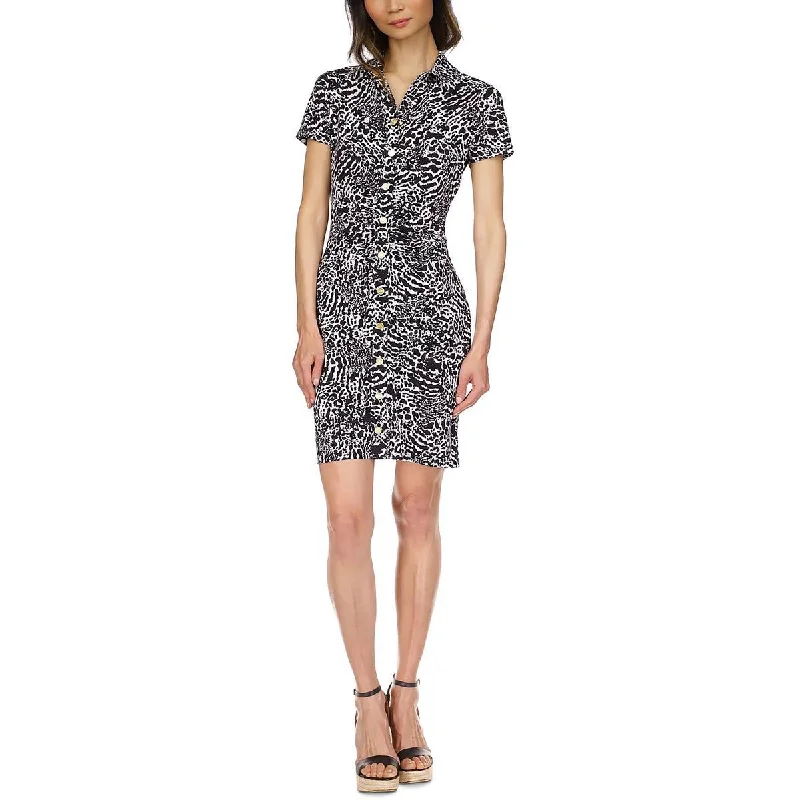 Ball Gown Dresses for Glamour -MICHAEL Michael Kors Womens Animal Print Mini Shirtdress