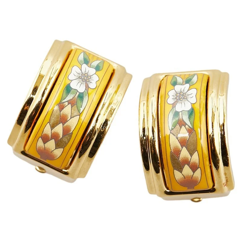 Drop Earrings with Embossed Patterns -Hermes    Clip Earrings (Pre-Owned)