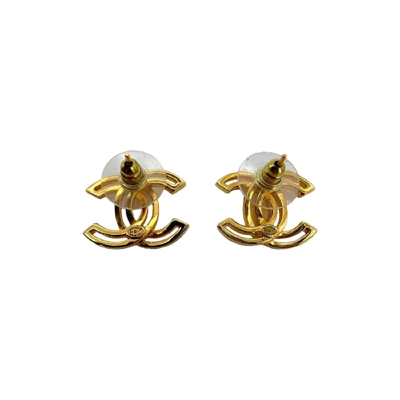 Square Drop Earrings for Modern -Chanel Gold Interlocking CC Earrings