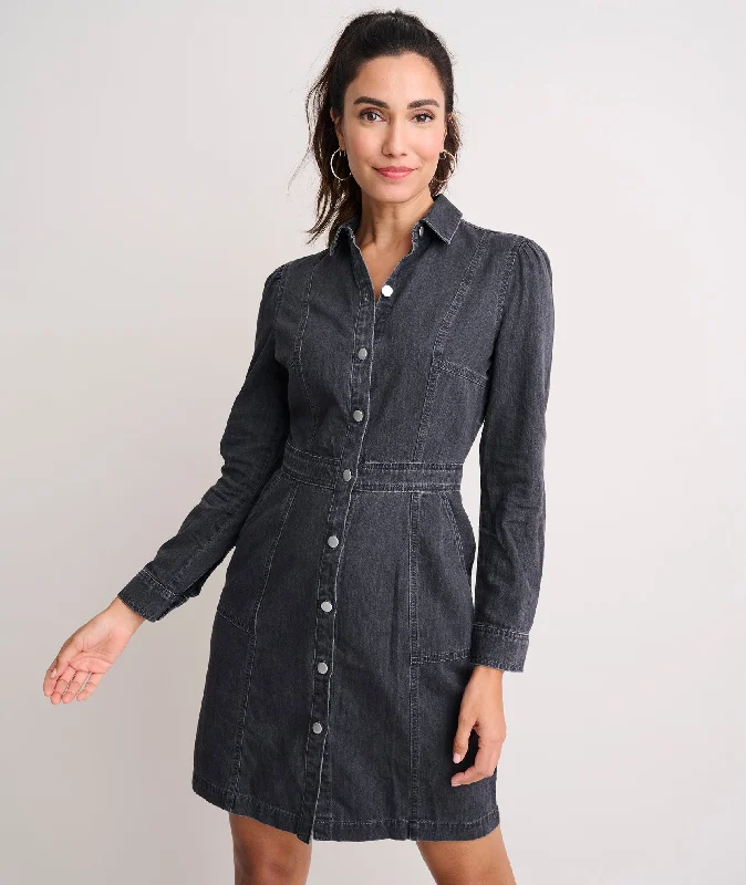 Brown Dresses for Earthy -Denim Annie Shirt Dress