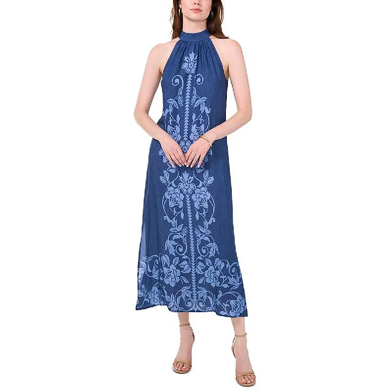 Tie-up Dresses for Decorative -MSK Womens Floral Print Tie-Back Halter Dress