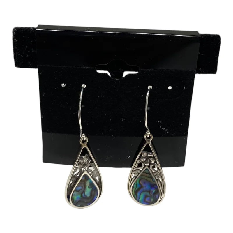 Drop Earrings with Hammered Finish -EARRINGS DANGLE/DROP by  CME In SILVER