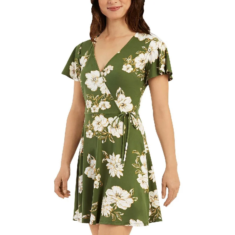 A-line Dresses for Flattering -BCX Womens Juniors Floral Mini Fit & Flare Dress