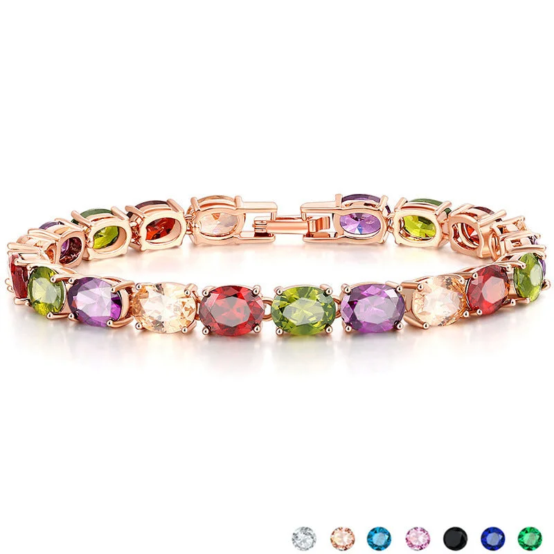 Bracelets with peridot stones for fresh green -Wholesale Crystal Brilliant Zircon Bracelet