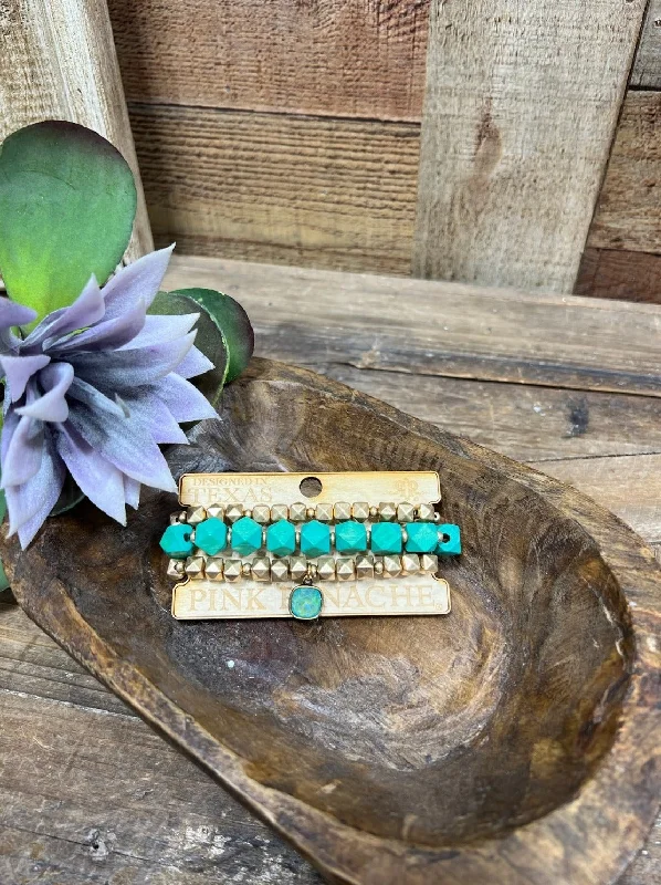 Vintage bangles with intricate filigree metalwork -Tokyo Green and Gold Bead Bracelet