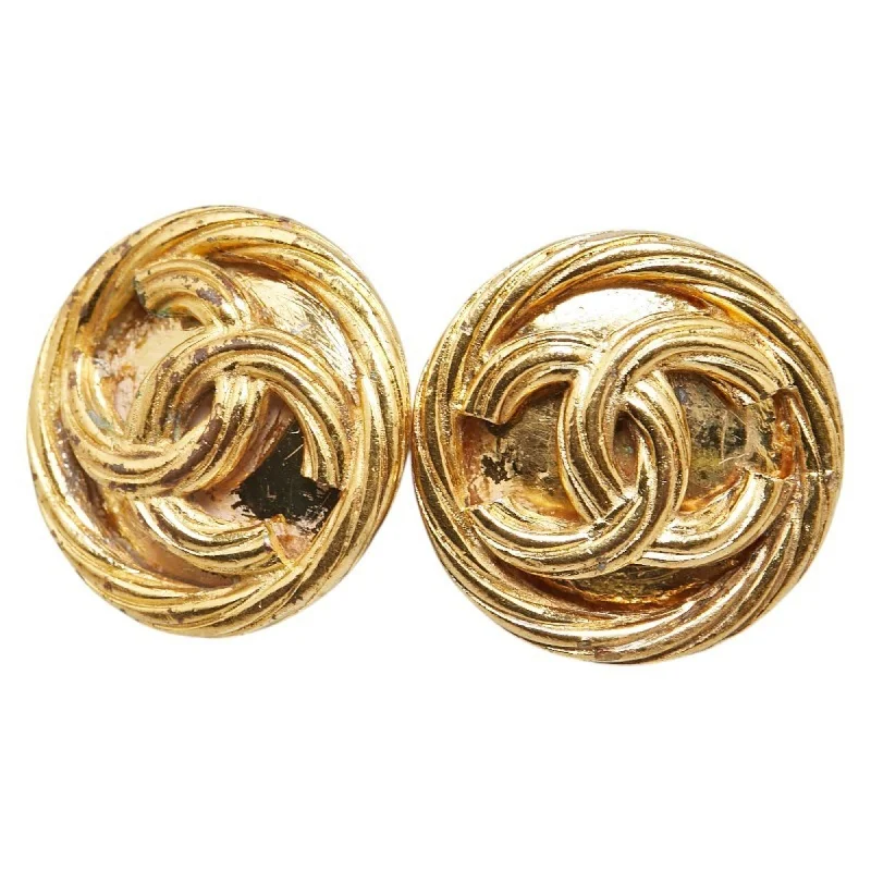 Vintage Drop Earrings with Patina -Chanel Clip Earrings (Pre-Owned)