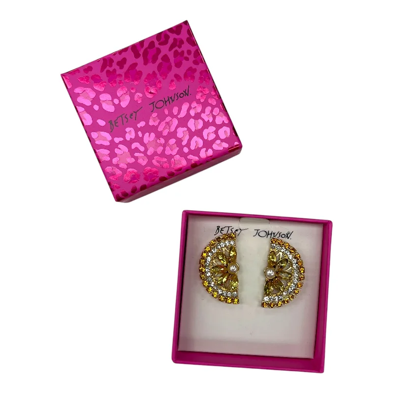 Floral Drop Earrings with Petals -Earrings Statement By Betsey Johnson In Yellow