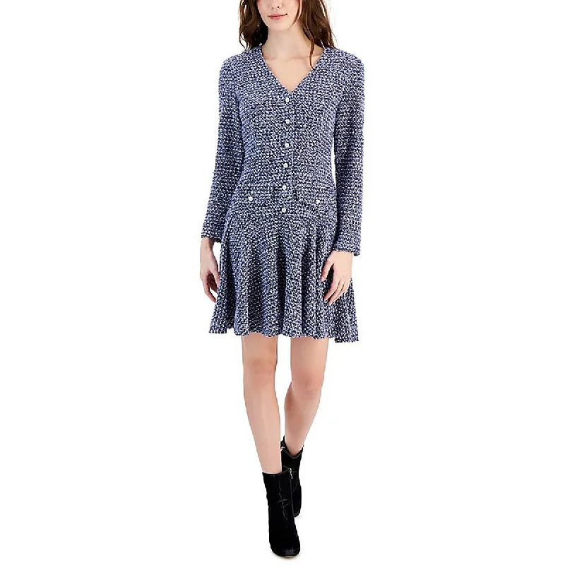 Mini Dresses for Youthful Look -Taylor Womens Knit Above Knee Sweaterdress