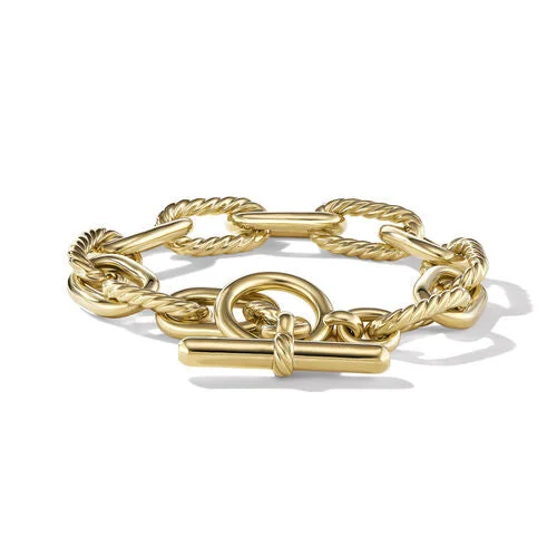 Bangles with peacock ore for iridescent glow -DY Madison Toggle Chain Bracelet in 18K Yellow Gold