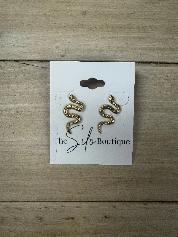 Drop Earrings with Polished Shine -Snake Retro Earrings