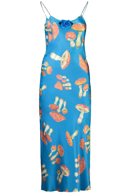 Retro Dresses for Throwback -Mushroom Printed Slip Dress