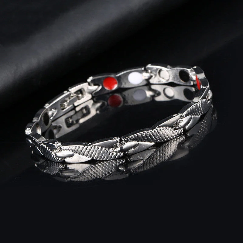 Bracelets with spiral ruby for striking twist -Wholesale Men's Dragon Metal Bracelet