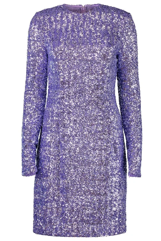 Shift Dresses for Simple Look -Long Sleeve Sequin Dress