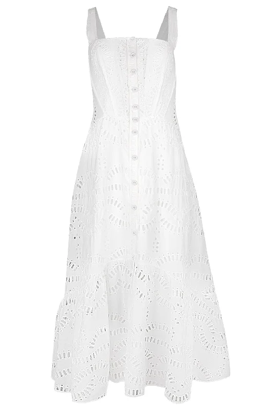 Resort Dresses for Vacation -Nissy Dress - White Samoa