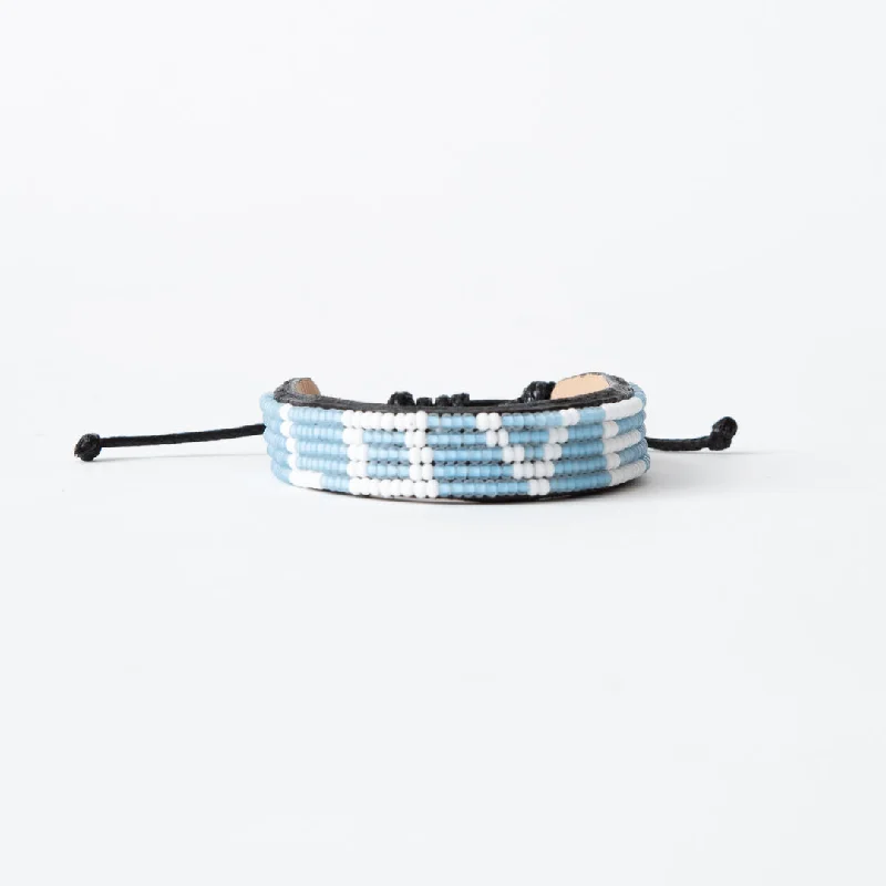 Bangles with rose-cut gems for vintage -LOVE Bracelet - Blue/White