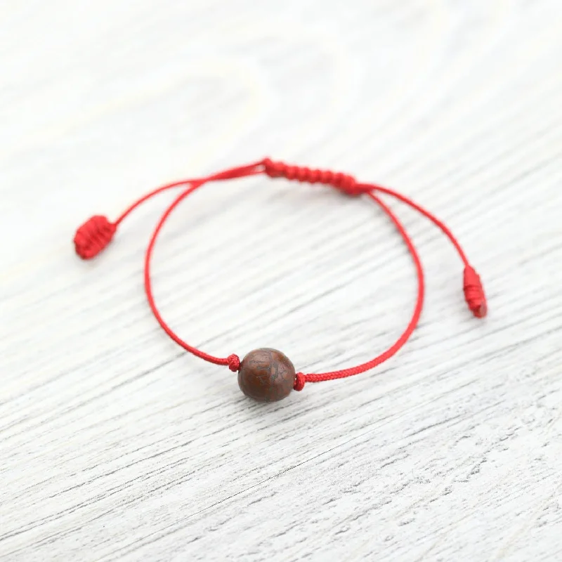 Silver bangles with polished mirror finish shine -Red String Bodhi Bracelet