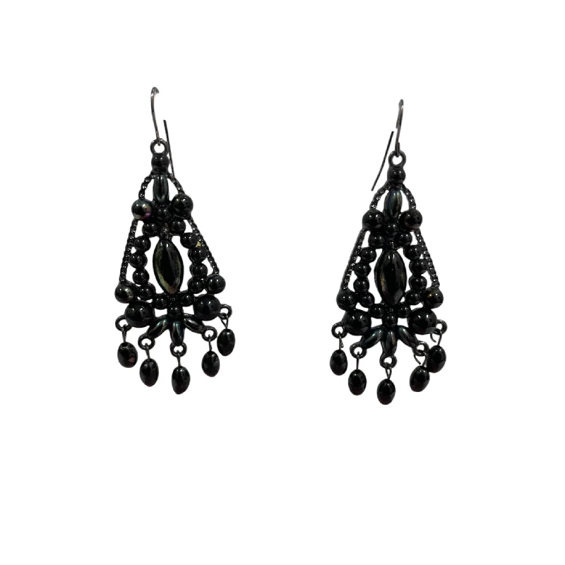 Drop Earrings with Polished Shine -Earrings Statement By Clothes Mentor In Black