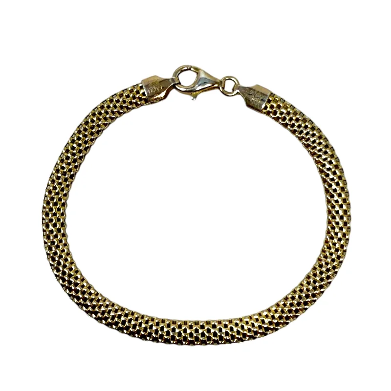 Bracelets with adjustable chains for perfect fit -Gold Over Sterling Silver Italian 5mm Mesh Link Chain Bracelet 925 Made in Italy By LIRM