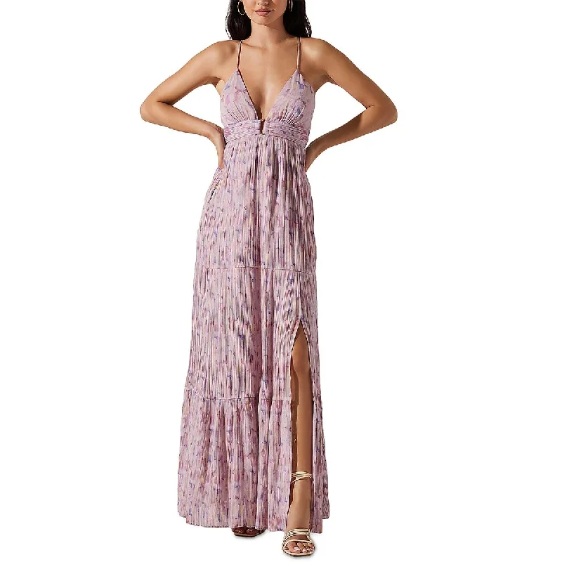 Silk Dresses for Luxurious -ASTR the Label Womens Minari Chiffon Long Maxi Dress